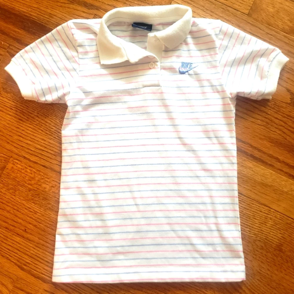 Vintage Nike Retro Short Sleeve Striped Polo Shirt